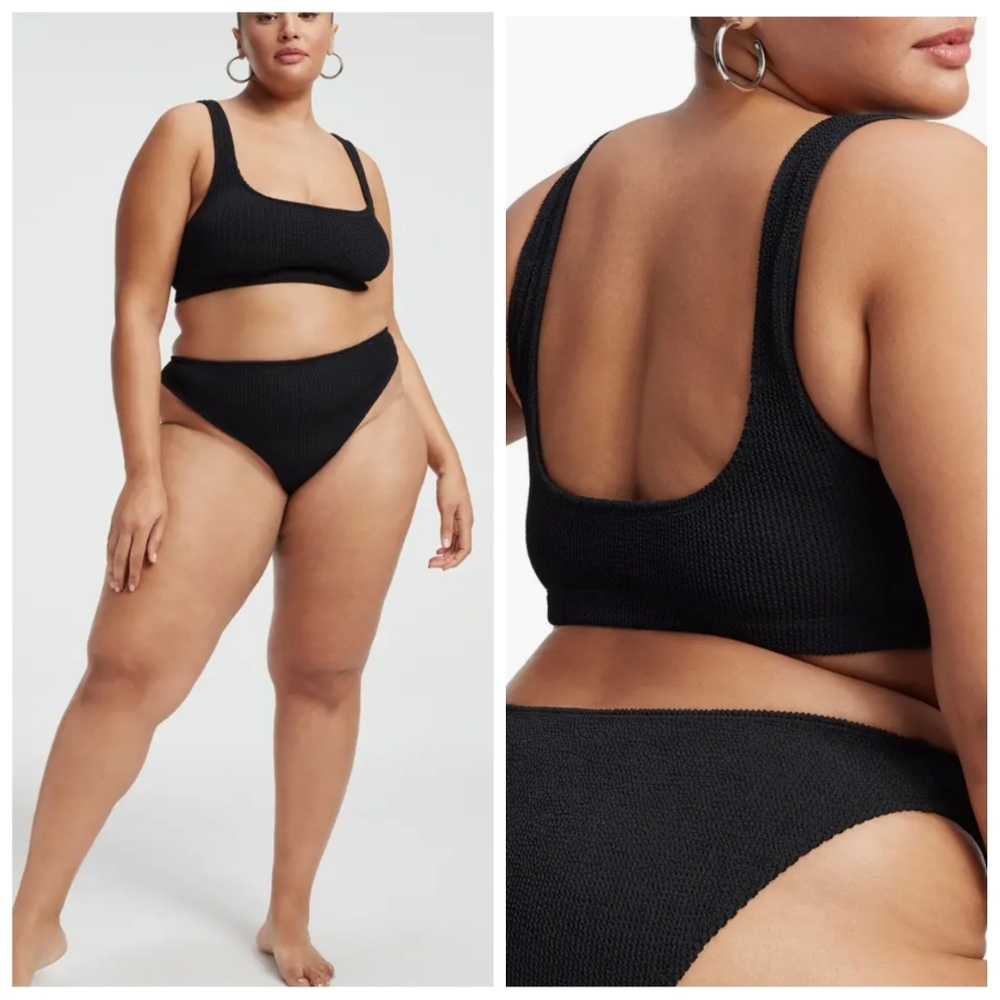 Good American Always Fits Scoop Bikini Top | 4XL/5XL | Black 001 | NWT